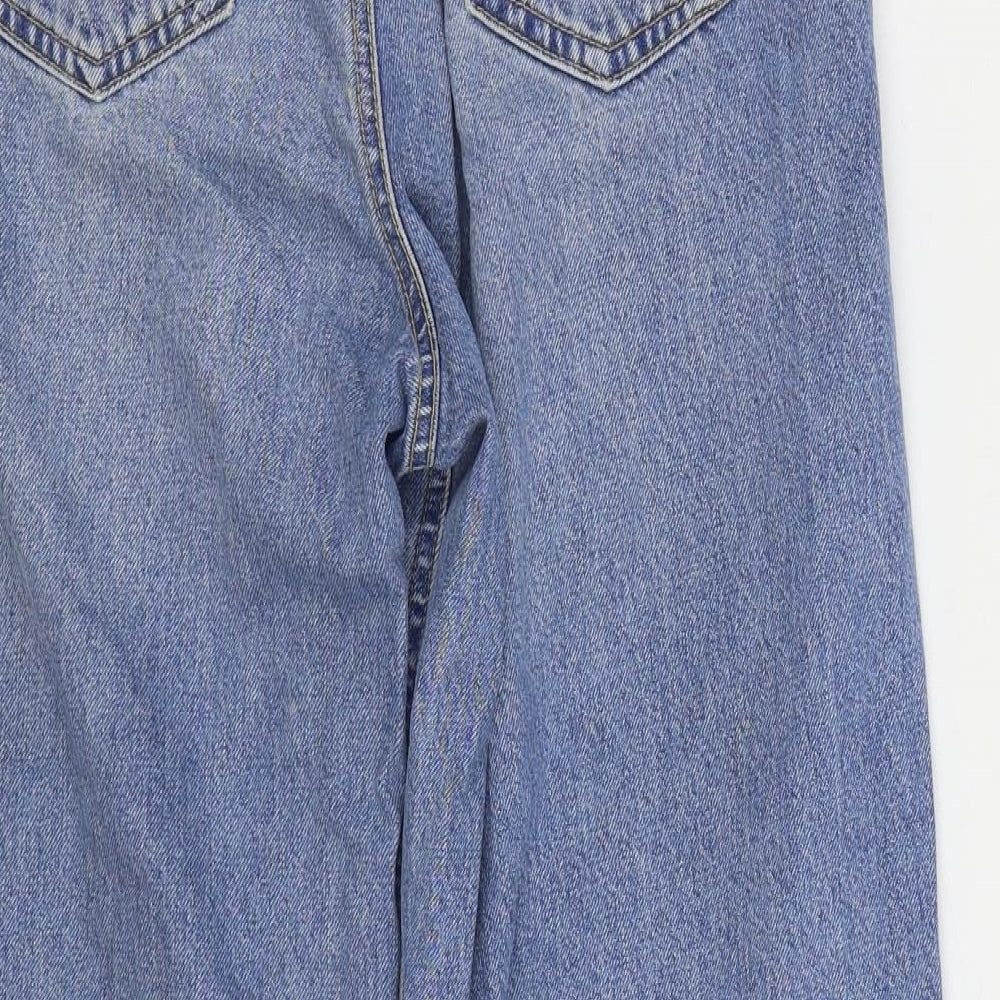 Denim & Co. Womens Blue Cotton Cropped Jeans Size 8 L23 in Regular Zip