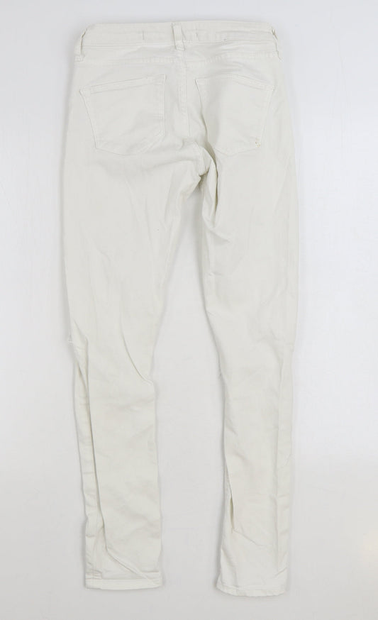 Denim & Co. Womens White Cotton Skinny Jeans Size 6 L30 in Regular Zip