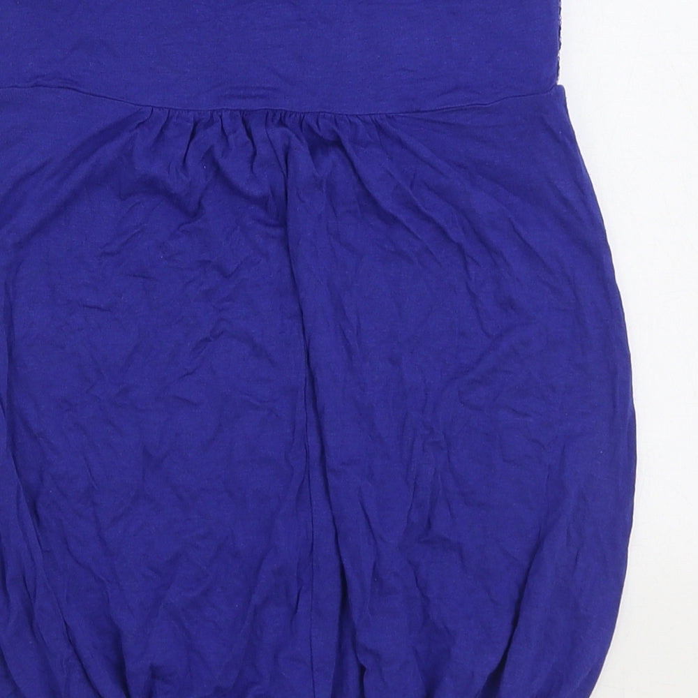 George Womens Blue Viscose Basic Blouse Size 8 Off the Shoulder - Bandeau Top