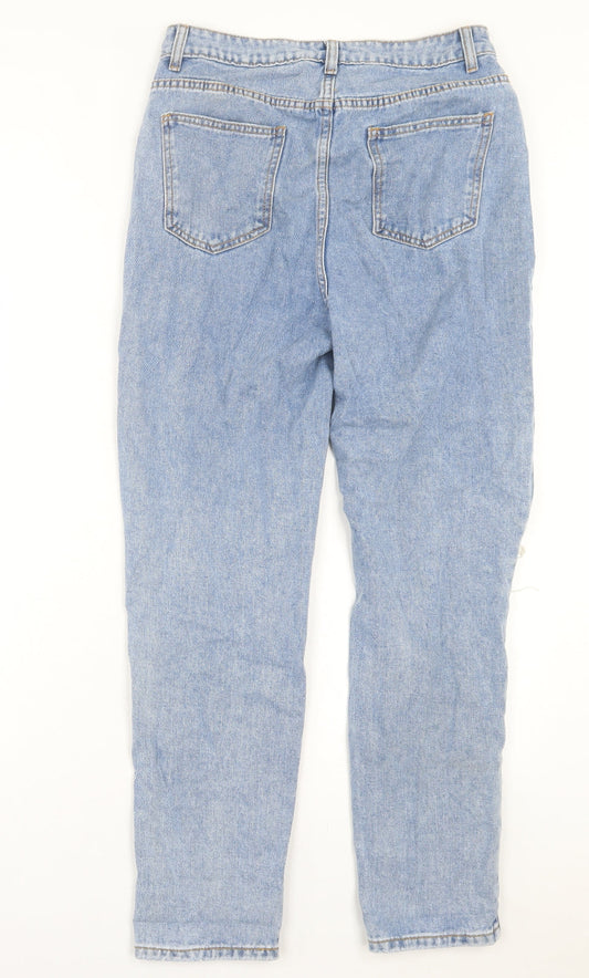 SheIn Womens Blue Cotton Straight Jeans Size M L28 in Regular Button