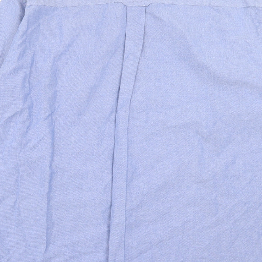 Stone Bay Mens Blue Cotton Button-Up Size L Collared Button - Pocket Detail