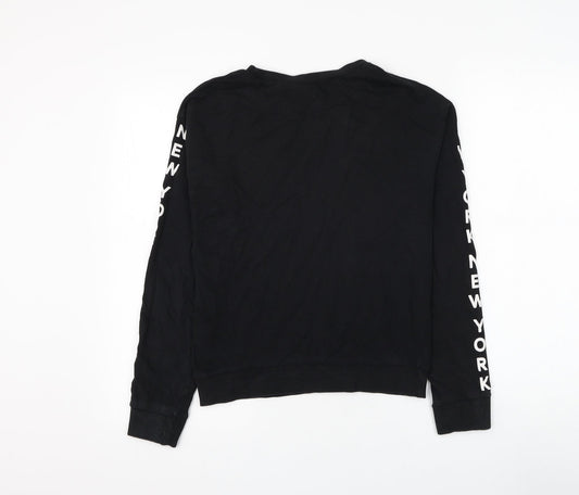 Womens UK Size XS Divided by H&M Black Pullover Sweatshirt