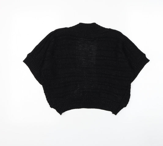 Influence Womens Black V-Neck Acrylic Cardigan Jumper Size S