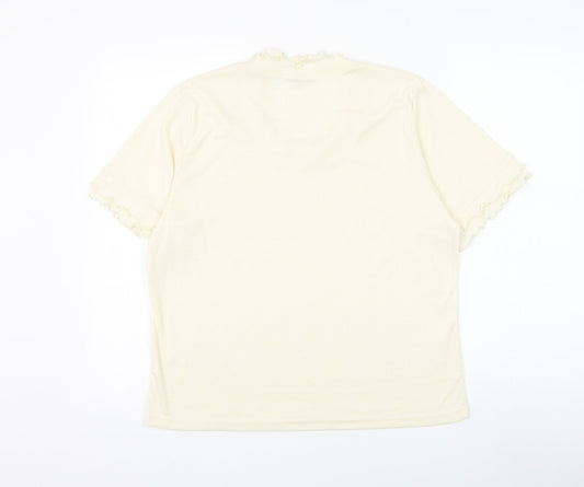 Womens UK Size 10 Emreco Ivory Basic T-Shirt