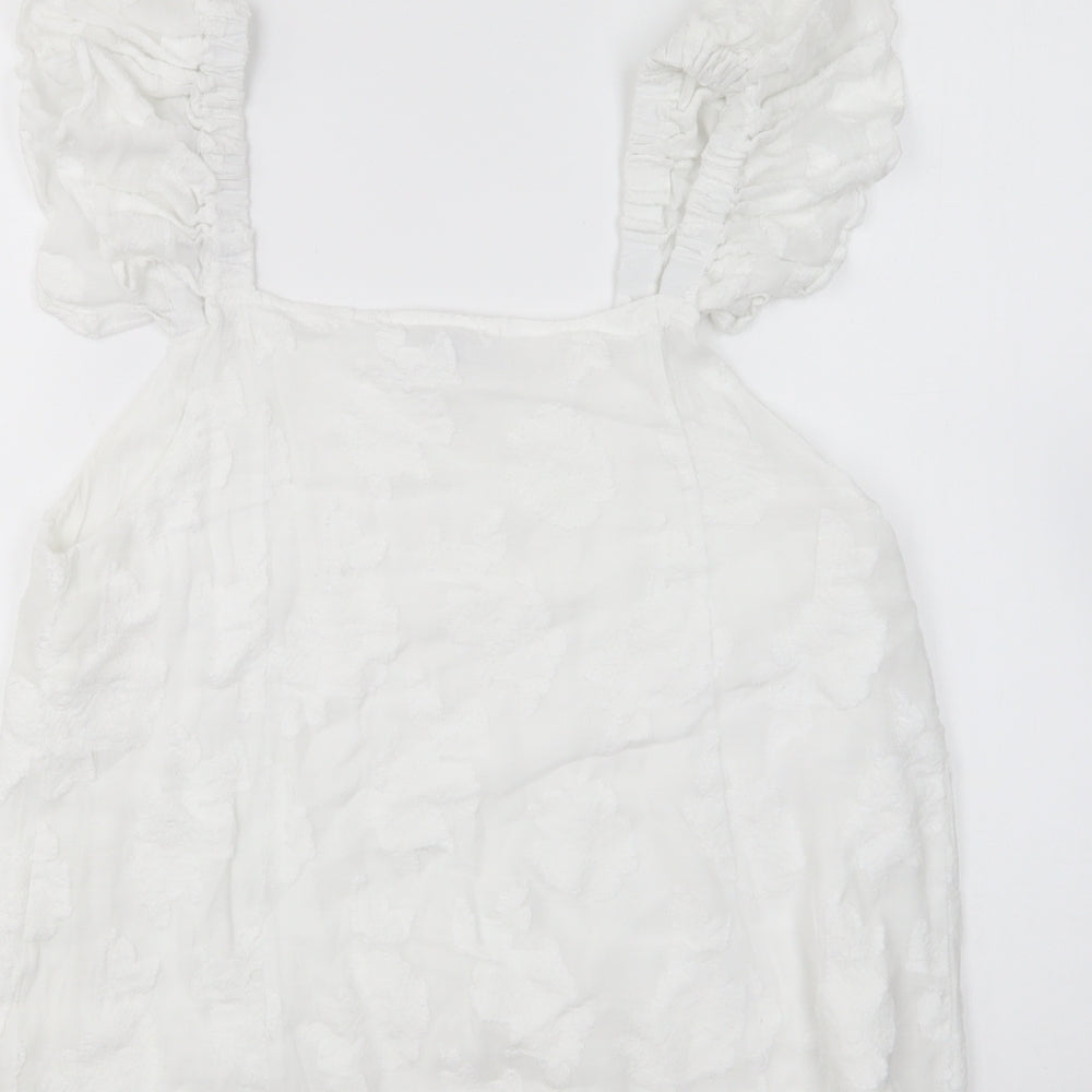 Womens UK Size 12 Gallery White Basic Blouse