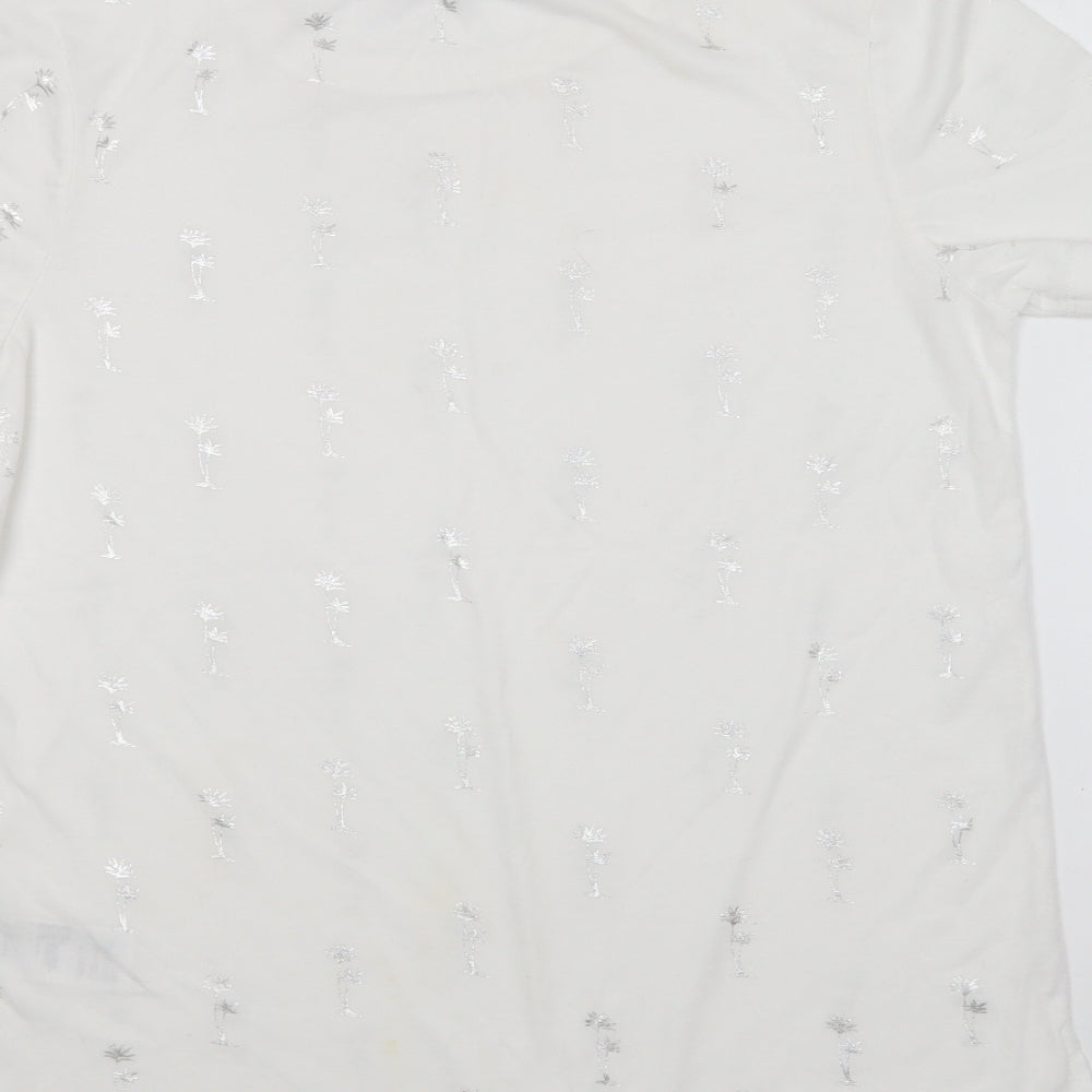 Womens UK Size M Oasis White Basic T-Shirt