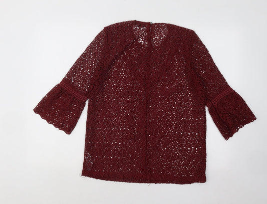 Womens UK Size M Soaked in Luxury Red Pullover Jumper