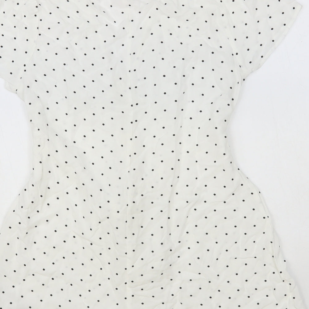 Miss Selfridge Womens Polka Dot Viscose Playsuit One-Piece Size 12 Button