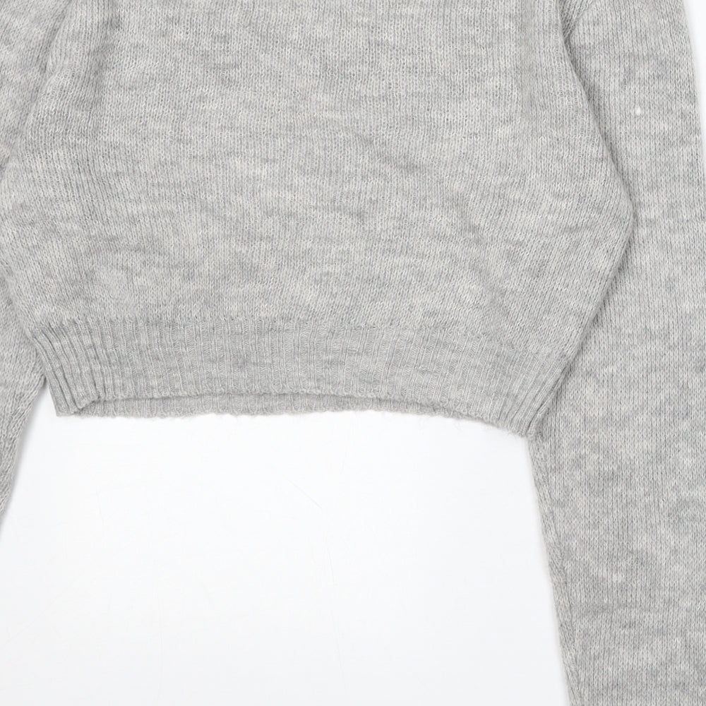 Womens UK Size M PRETTYLITTLETHING Grey Pullover Jumper