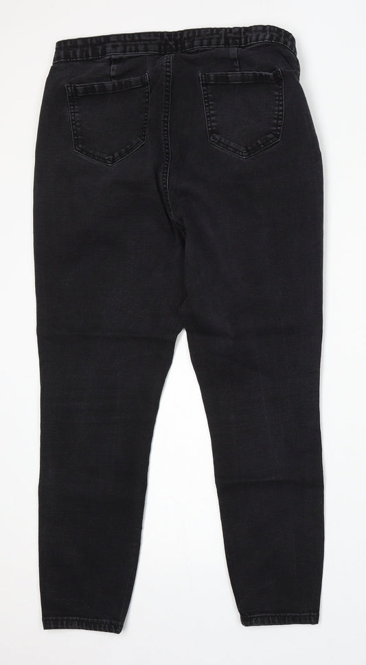 George Womens Black Cotton Skinny Jeans Size 32 in L25 in Regular Button