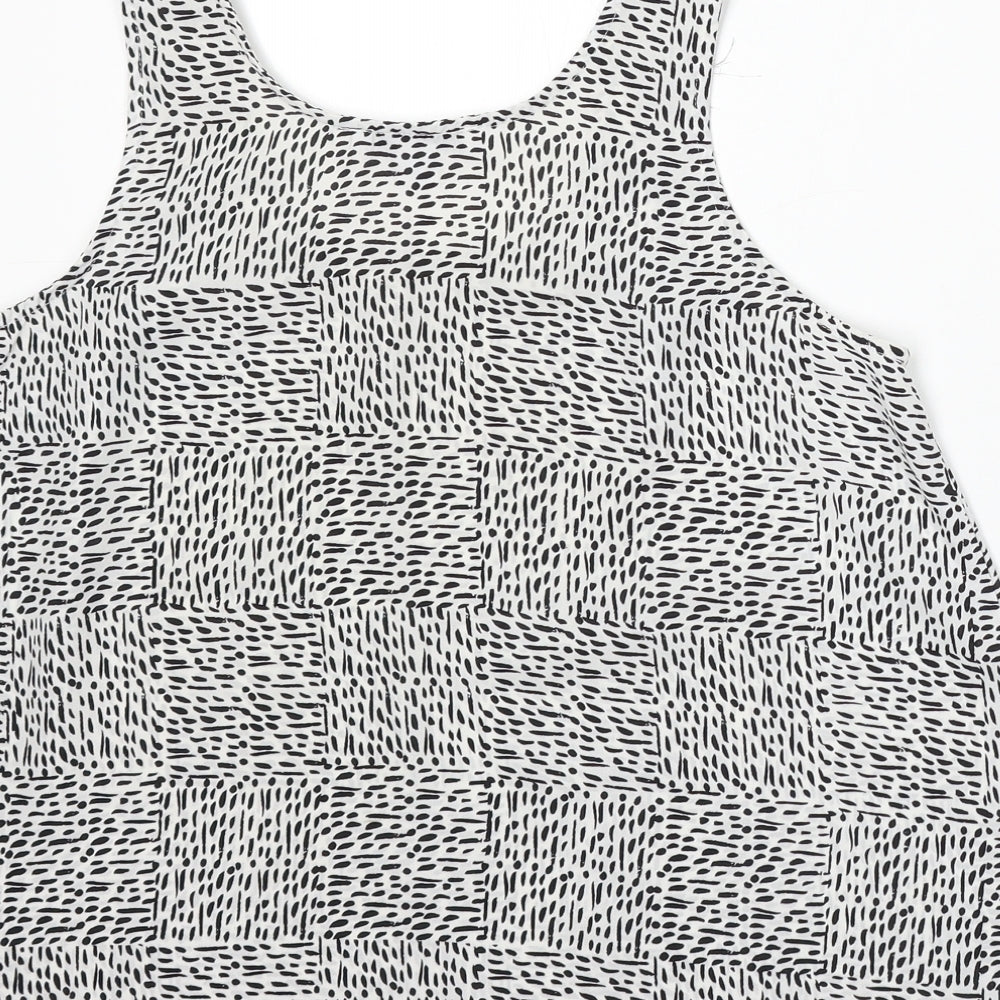 Atmosphere Womens White Geometric Polyester Basic Blouse Size 12 Round Neck