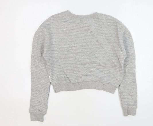 Reebok Womens Grey Cotton Pullover Sweatshirt Size 4 Pullover