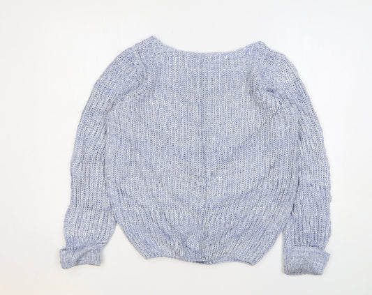 Womens UK Size 12 Fluid Blue Pullover Jumper