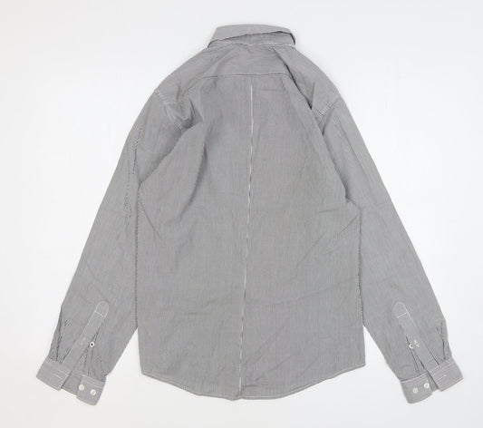 Mens UK Size S H&M Green Button-Up Long Sleeve Casual Shirt