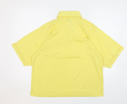 Womens UK Size 16 C&A Yellow Basic Polo