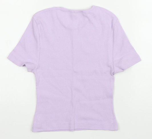 Womens UK Size S PRETTYLITTLETHING Purple Cropped T-Shirt