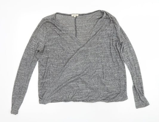 Womens UK Size 8 River Island Grey Wrap Jumper