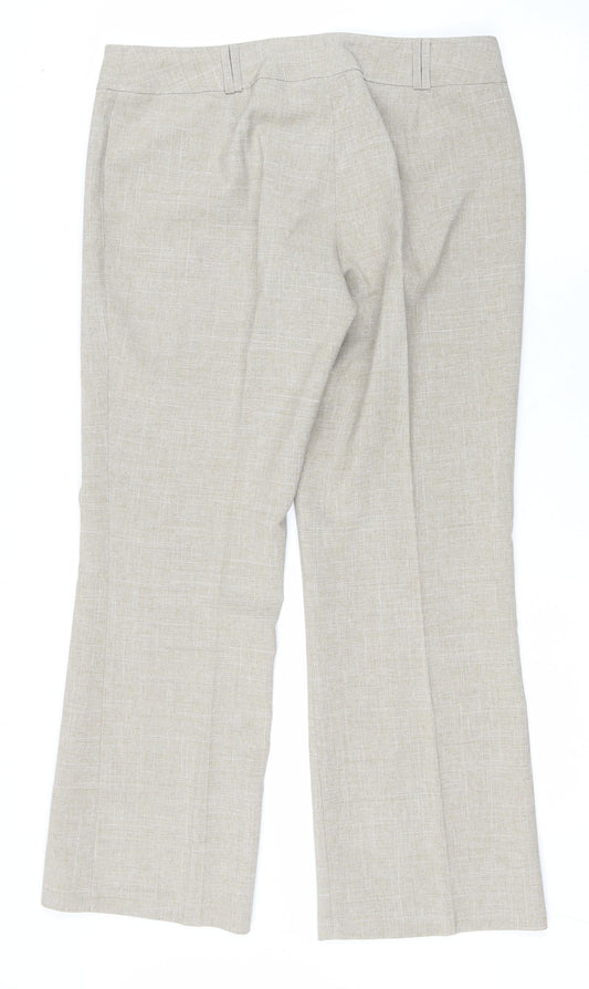 Womens UK Size 14 Dorothy Perkins Regular Fit Beige Trousers