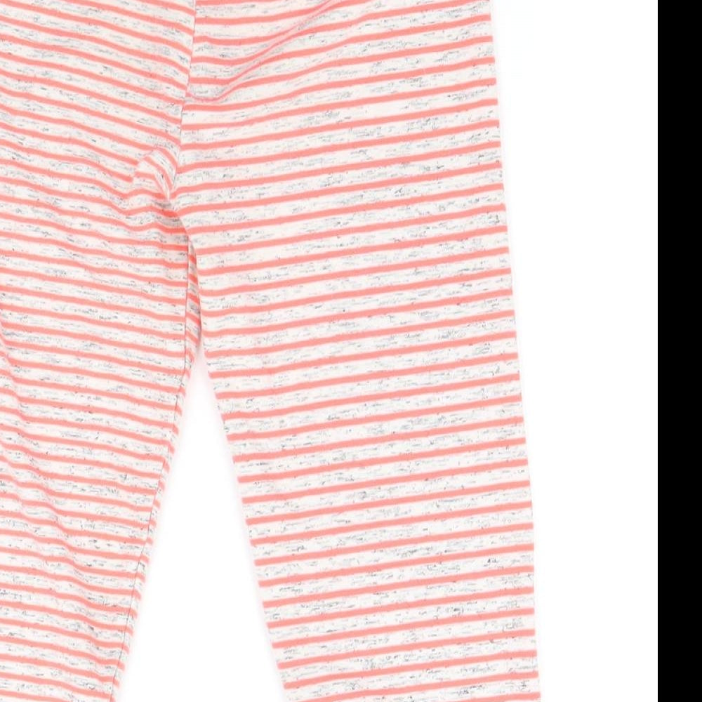 NEXT Girls Orange Striped Polyester Jegging Trousers Size 9 Months Regular