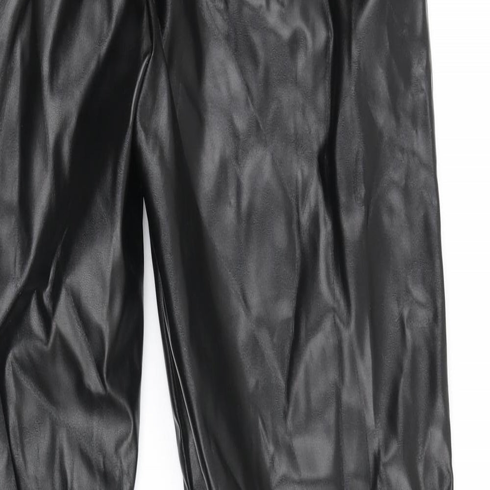 Womens UK Size 6 Missguided Regular Fit Jogger Black Trousers