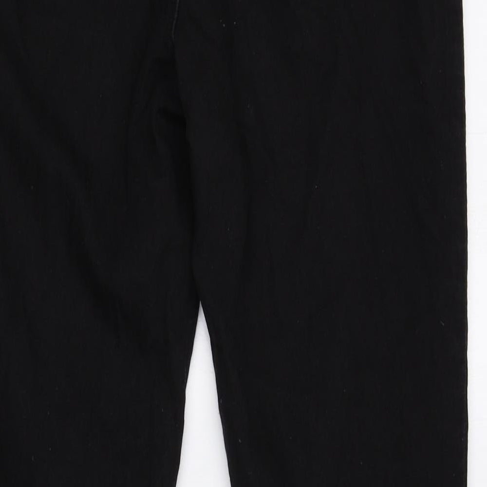 Denim & Co. Womens Black Cotton Capri Jeans Size 12 L23.5 in Regular