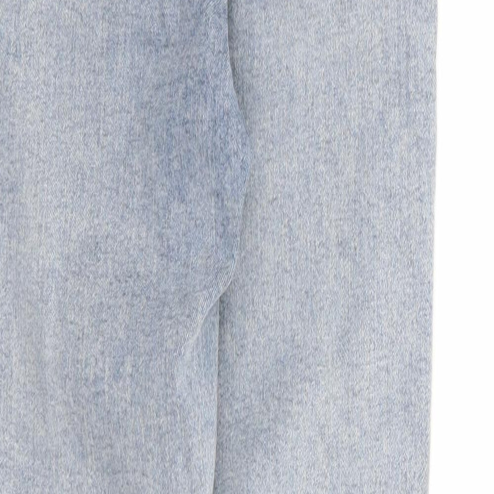 Topshop Womens Blue Cotton Skinny Jeans Size 25 in L26 in Regular Zip - Ankle Grazer