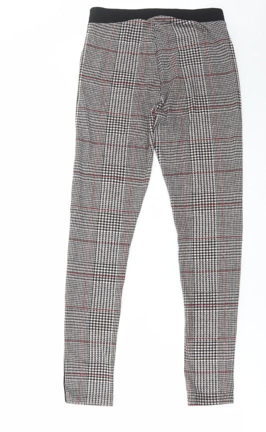 Topshop Womens Multicoloured Plaid Polyester Trousers Size 10 L29 in Regular Zip