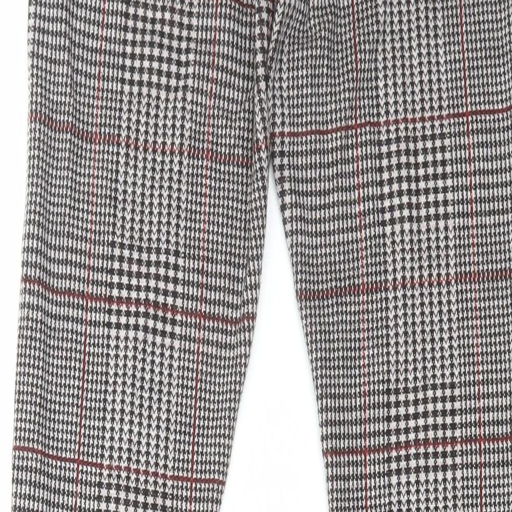 Topshop Womens Multicoloured Plaid Polyester Trousers Size 10 L29 in Regular Zip
