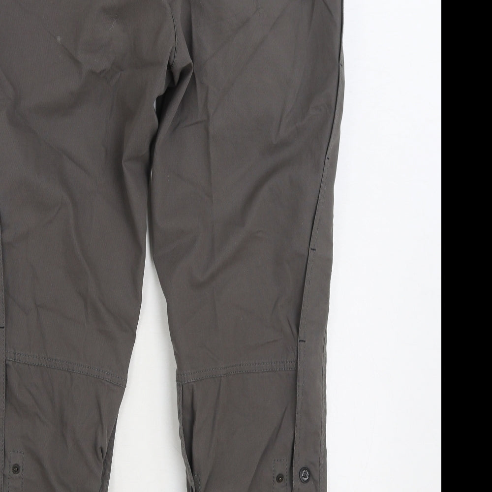 Marccain Sports Mens Grey Cotton Cropped Trousers Size 34 in L25 in Regular Zip
