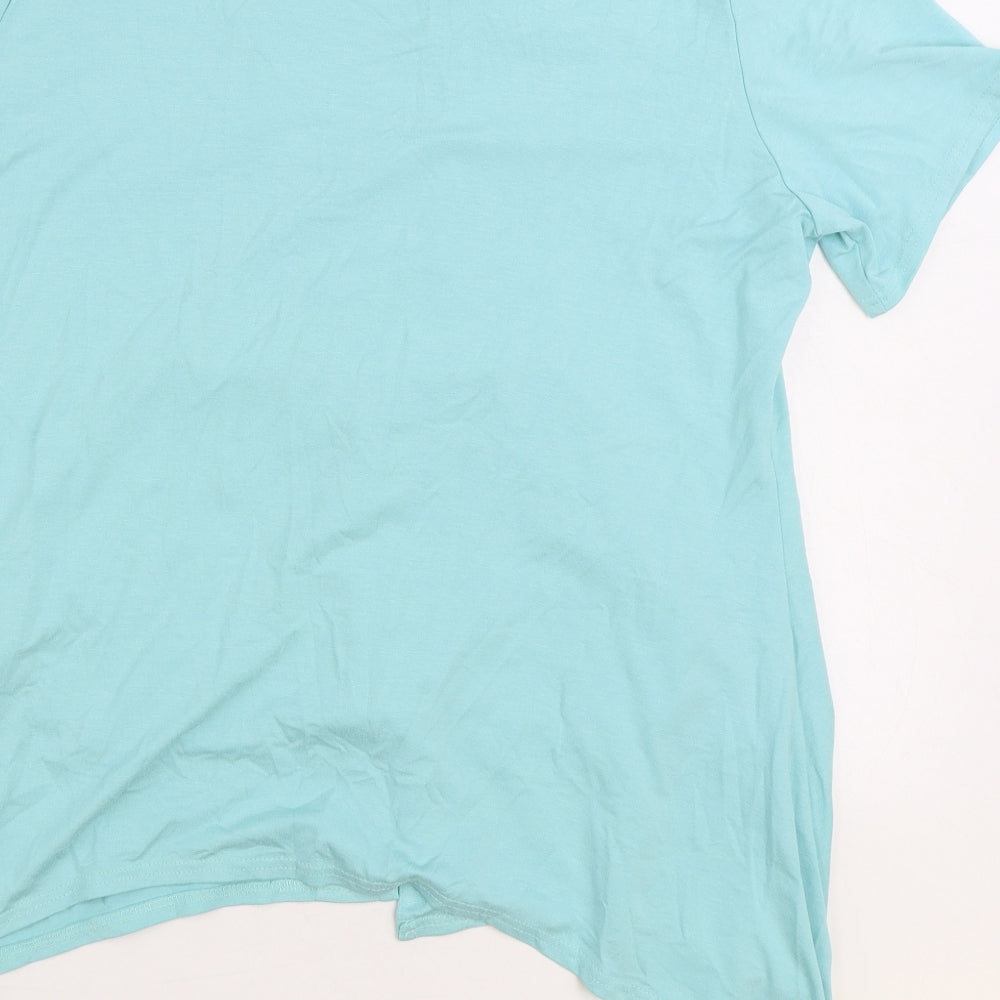 Womens UK Size XL BASSINI Blue Basic Blouse