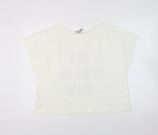 Womens UK Size M ASOS Ivory Basic T-Shirt