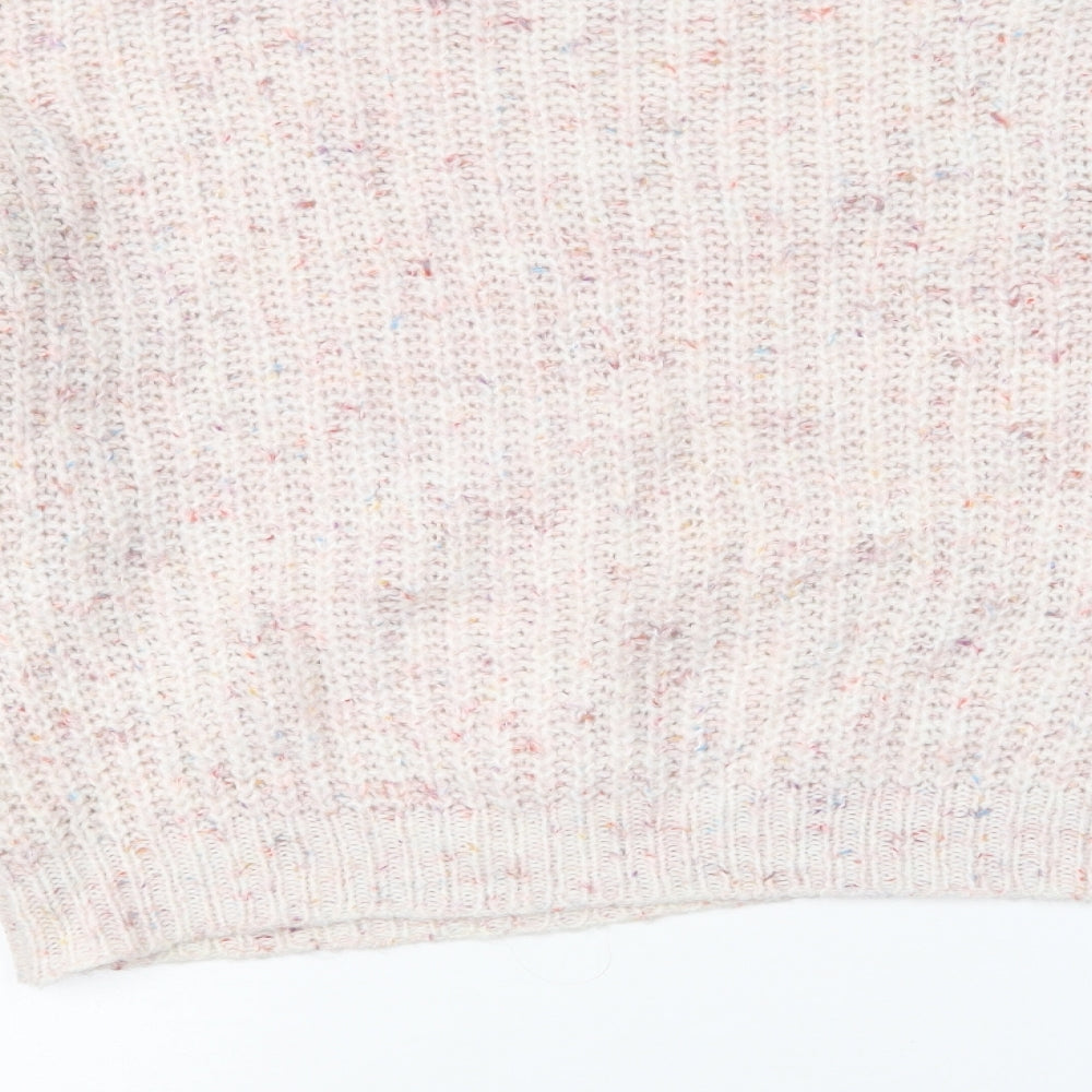 Primark Womens Pink Round Neck Acrylic Pullover Jumper Size 2XS