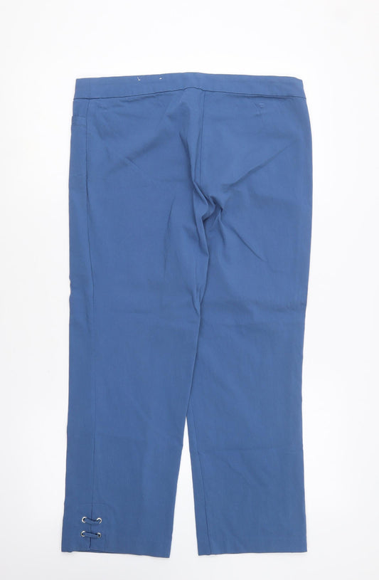 Jasmine & Juliana Womens Blue Viscose Trousers Size 14 L23 in Regular