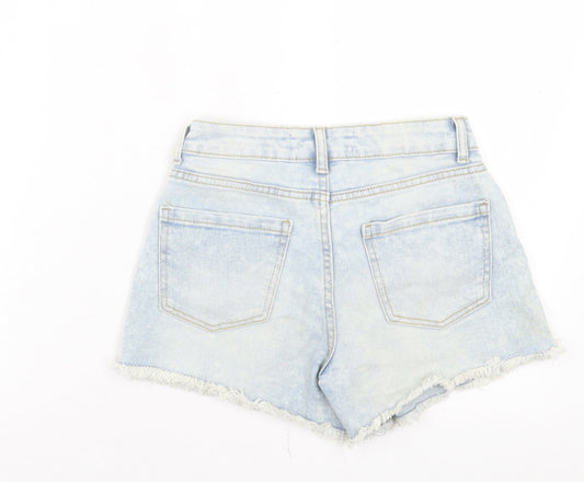 Denim & Co. Womens Blue Cotton Boyfriend Shorts Size 6 L3 in Regular Button