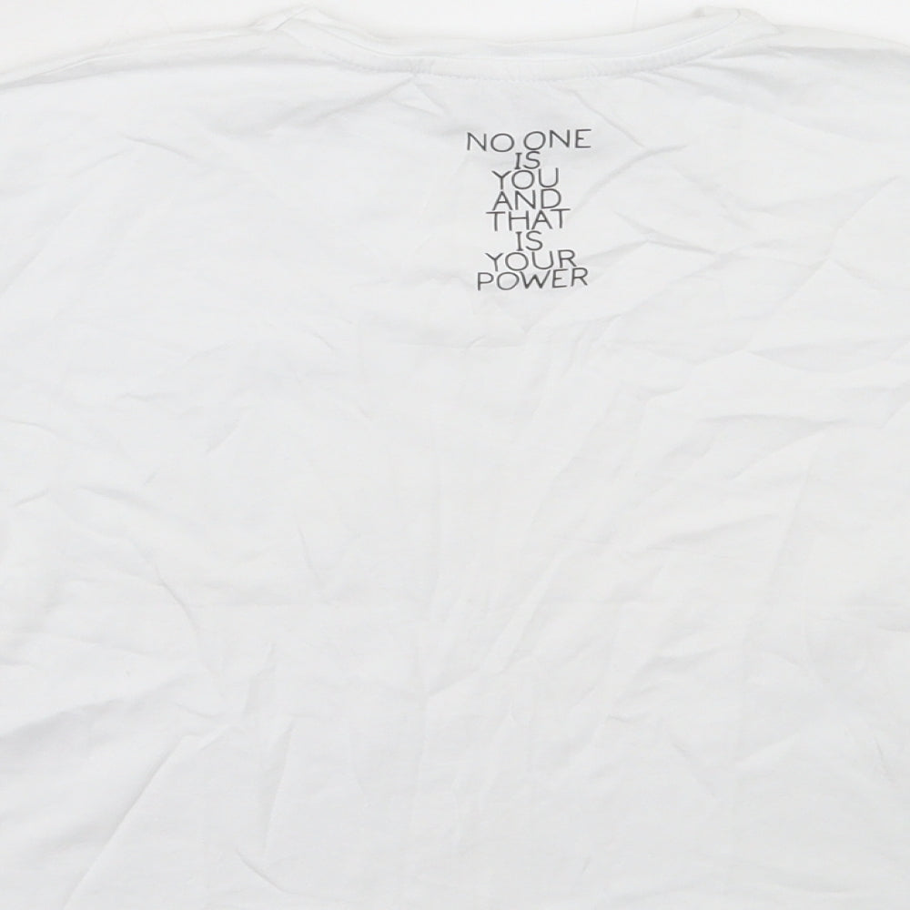 Miss Evie Girls White Cotton Basic T-Shirt Size 7-8 Years Crew Neck Pullover - Be True To Yourself
