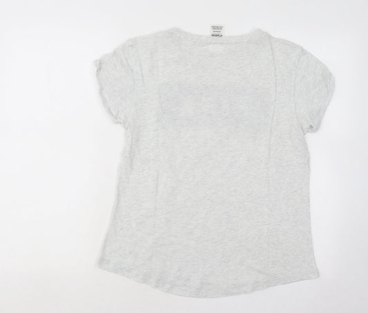 Womens UK Size S PINK Grey Basic T-Shirt