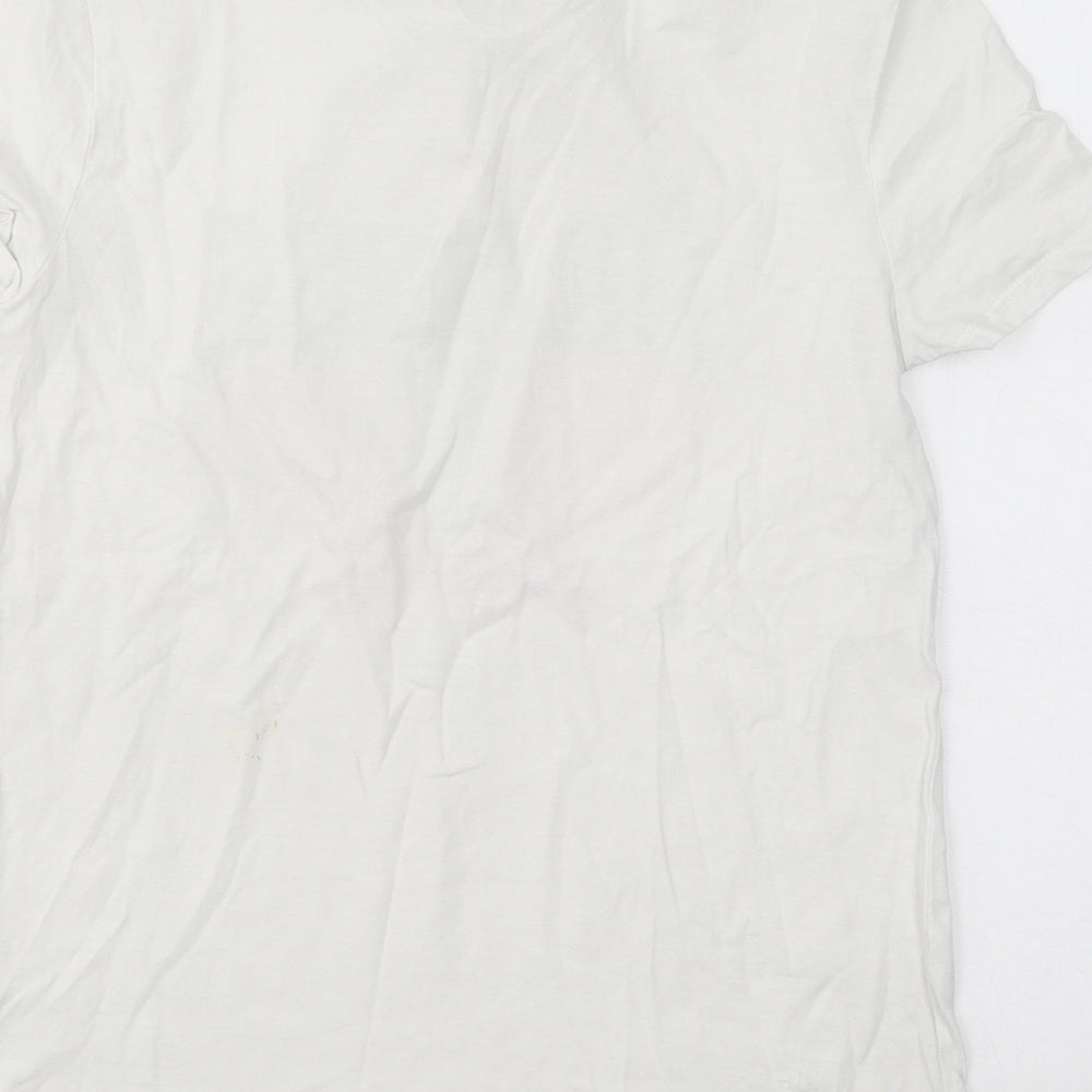 Primark Womens White Cotton Basic T-Shirt Size 6 Round Neck - California Orange County Tennis Club