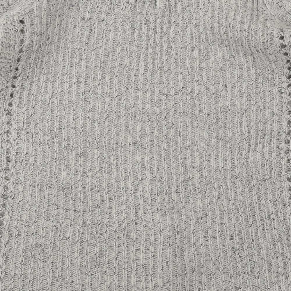 Indigo Womens Grey Round Neck Acrylic Pullover Jumper Size XL