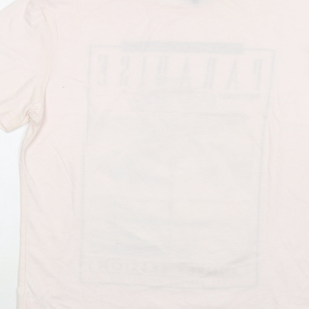 Twisted Soul Mens Pink Cotton T-Shirt Size S Crew Neck - Paradise