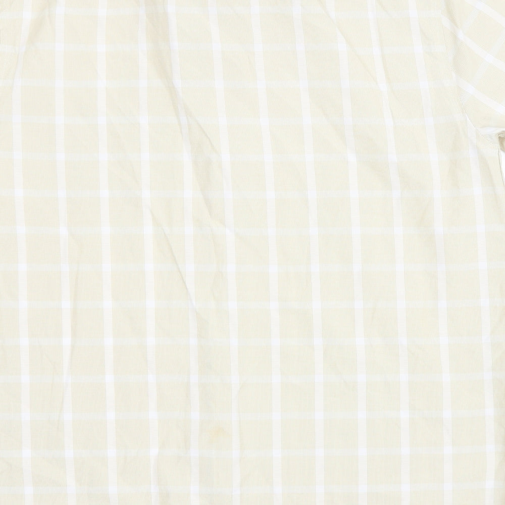 Mens UK Size M Lincoln Yellow Button-Up Short Sleeve Casual Shirt