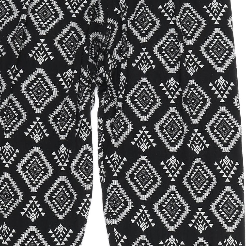 Womens UK Size S Preworn Cropped Black Leggings