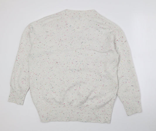 F&F Mens Multicoloured V-Neck Geometric Polyester Pullover Jumper Size L