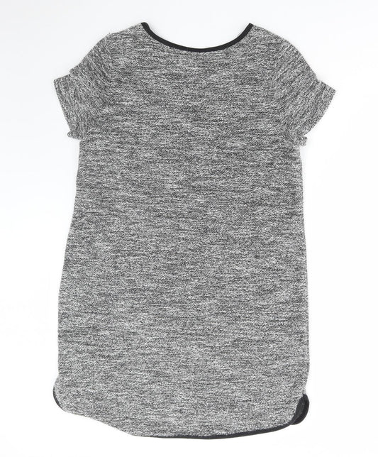 Peacocks Womens Grey Polyester Jumper Dress Size 14 Round Neck Pullover