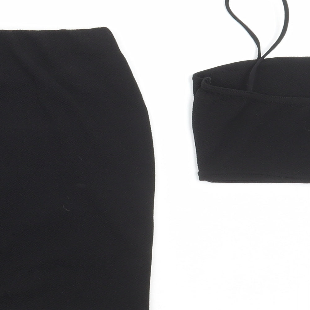 Boohoo Womens Black Polyester Skirt/ Skort Set Outfit/Set Size 6 Pullover