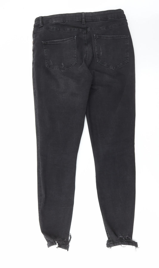 Denim & Co. Womens Black Cotton Skinny Jeans Size 14 L28 in Regular Zip