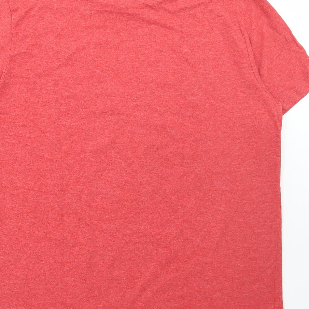 George Mens Red Polyester T-Shirt Size XL Round Neck - Star Wars Christmas