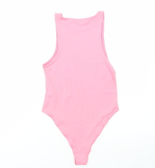 Primark Womens Pink Polyamide Bodysuit One-Piece Size XS Snap