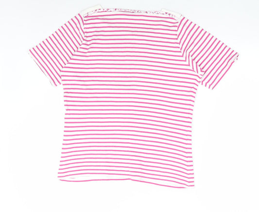Womens UK Size 14 Isle Pink Basic T-Shirt