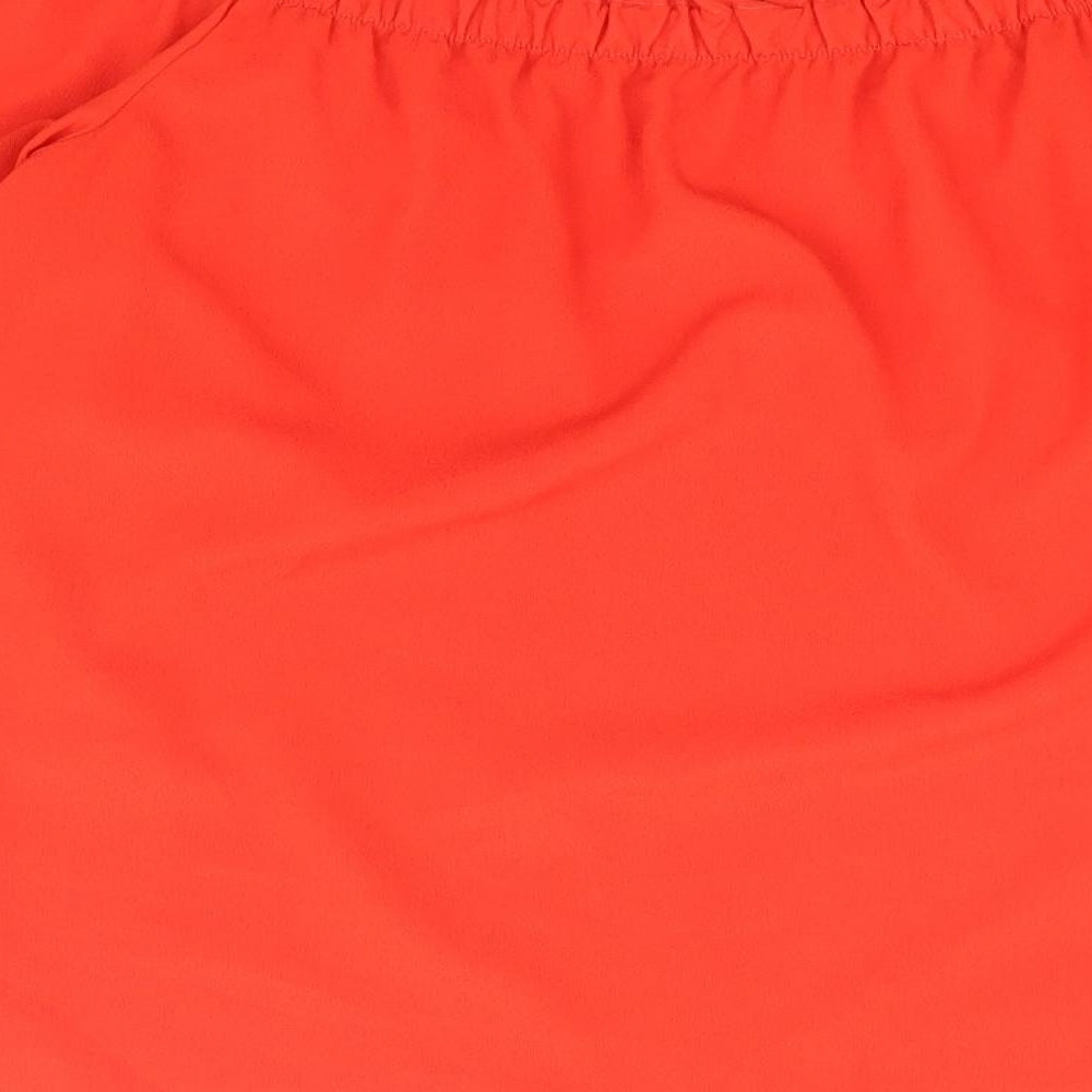 Womens UK Size S Preworn Orange Basic Blouse