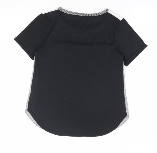 Oasis Womens Grey Polyester Basic T-Shirt Size M Round Neck - Colourblock